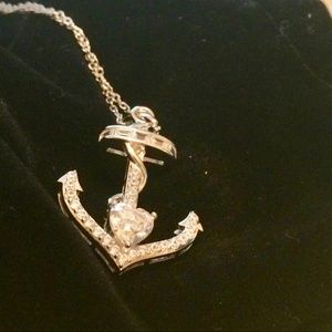 Bella Luce Silver Anchor Pendant with Chain